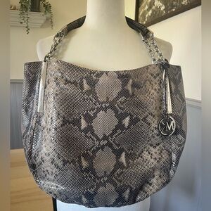 Michael Kors Mid-2000’s Exotic Snakeskin Purse / HOBO / Silver Hardware / Edgy